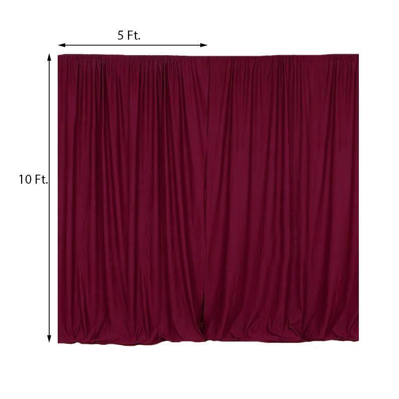 BURGUNDY 10 x 10 ft Polyester BACKDROP CURTAINS Drapes Panels Home Decorations