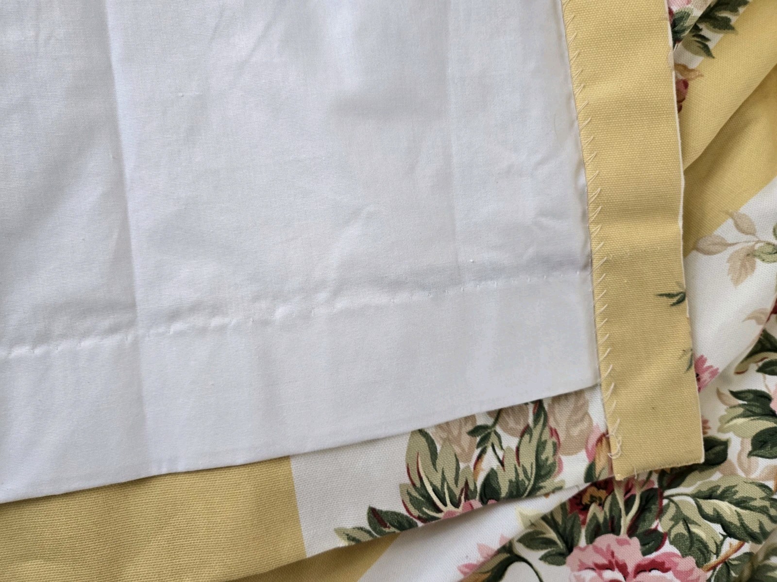 2 Custom Ralph Lauren Water Front Yellow Floral Pinch Pleat Drapes W41xL93