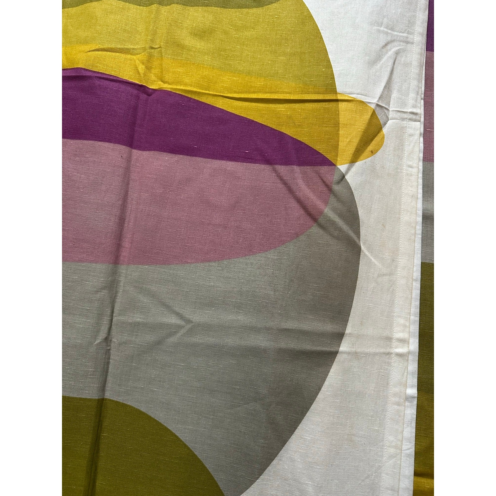 4-IKEA Malin Figur CurtainsGeometric Green Purple Panels set 57×98” Linen cotton