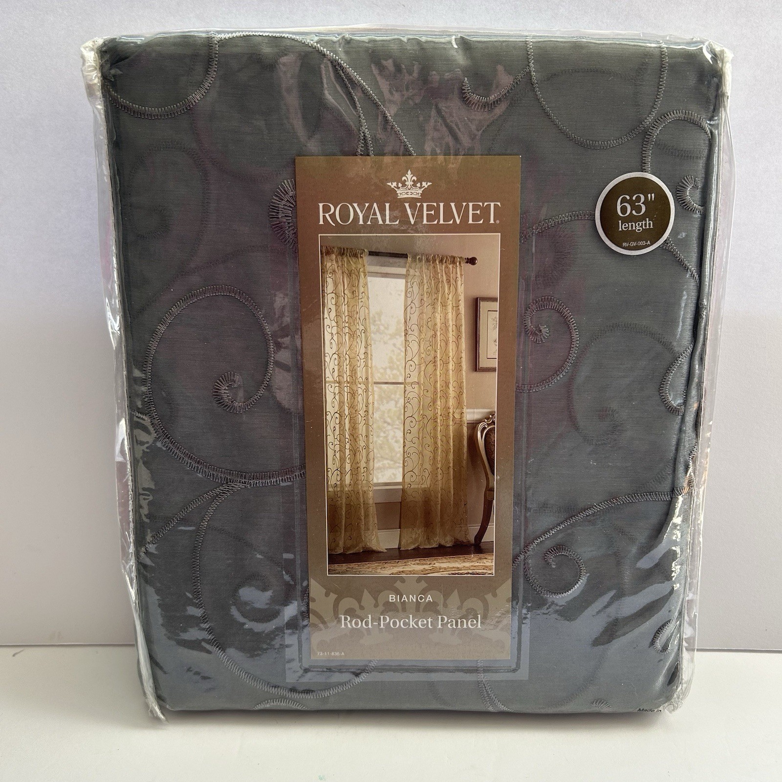 NEW 2 Royal Velvet Bianca Lustrous Steel Sheer Rod Pocket Panel Panels JCP 50×63
