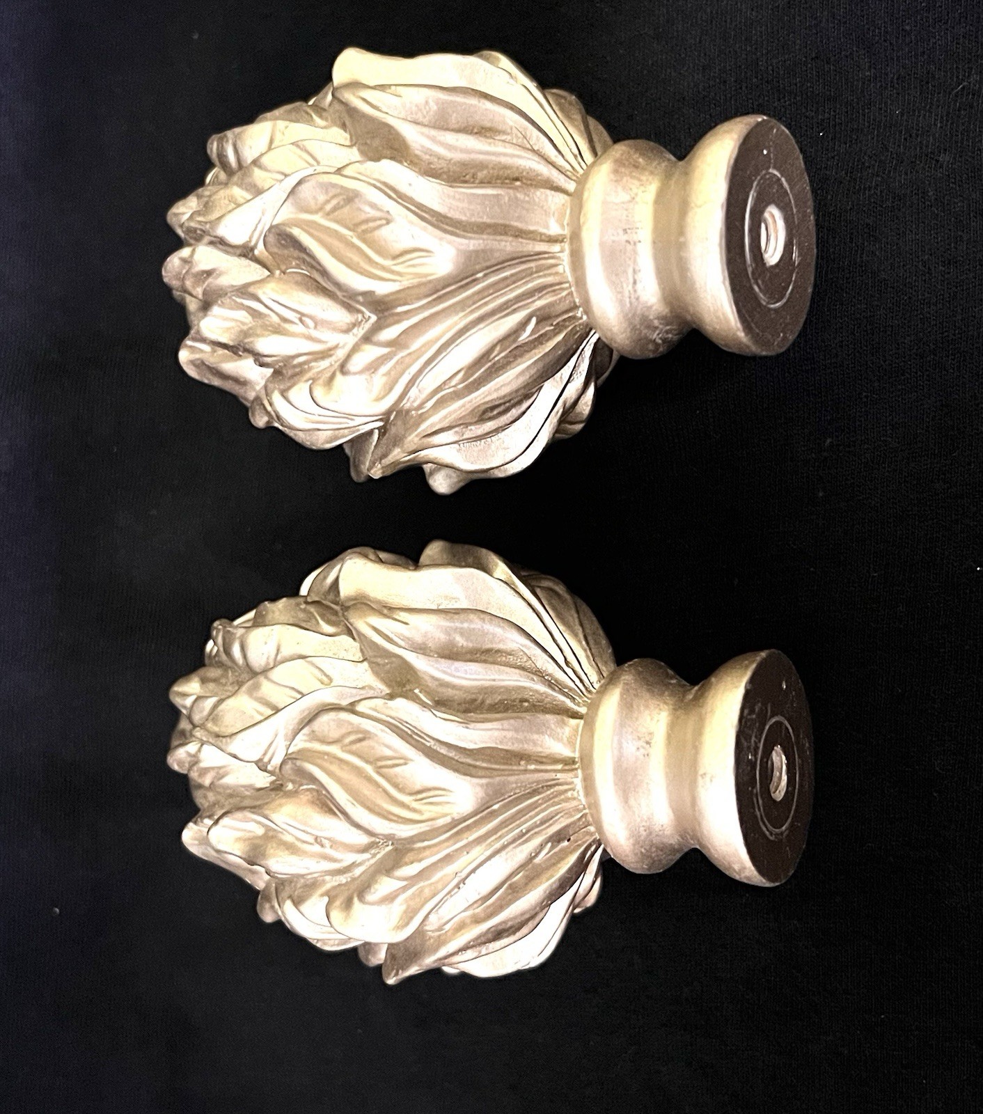 SET OF 2 – Decorative Acrylic Matte Gold Filigree Artichoke Finial