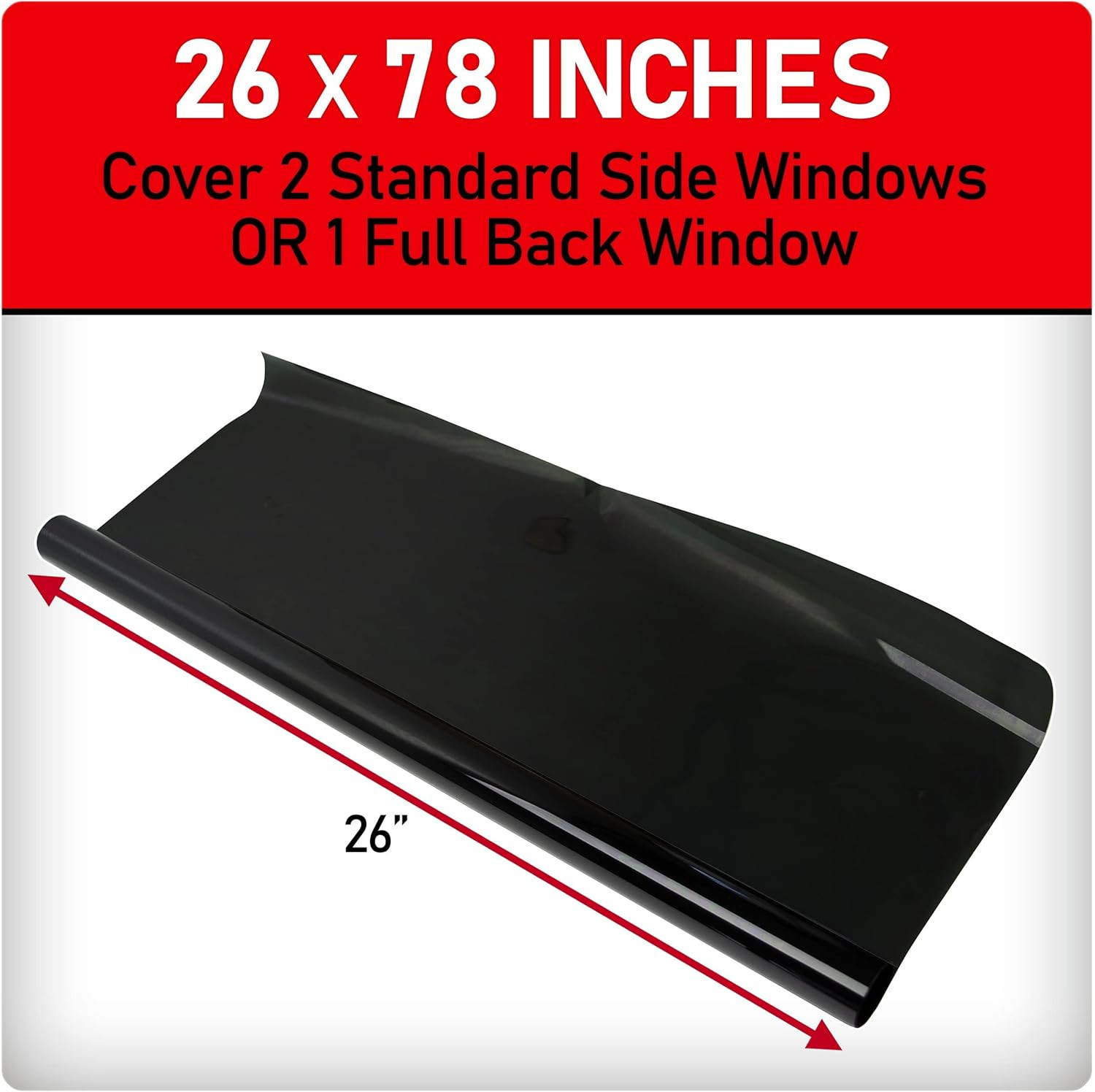 Black Magic Insta-Cling 5% VLT Tinted Window Film, Reusable Car Window Tint — Bl