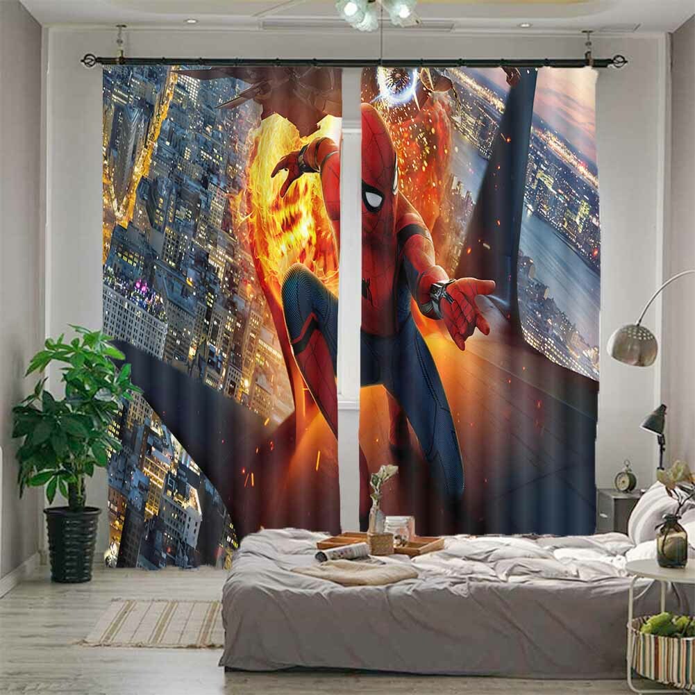 Flame Tower Stage Sky 3D Curtain Blockout Photo Printing Curtains Drape Fabric