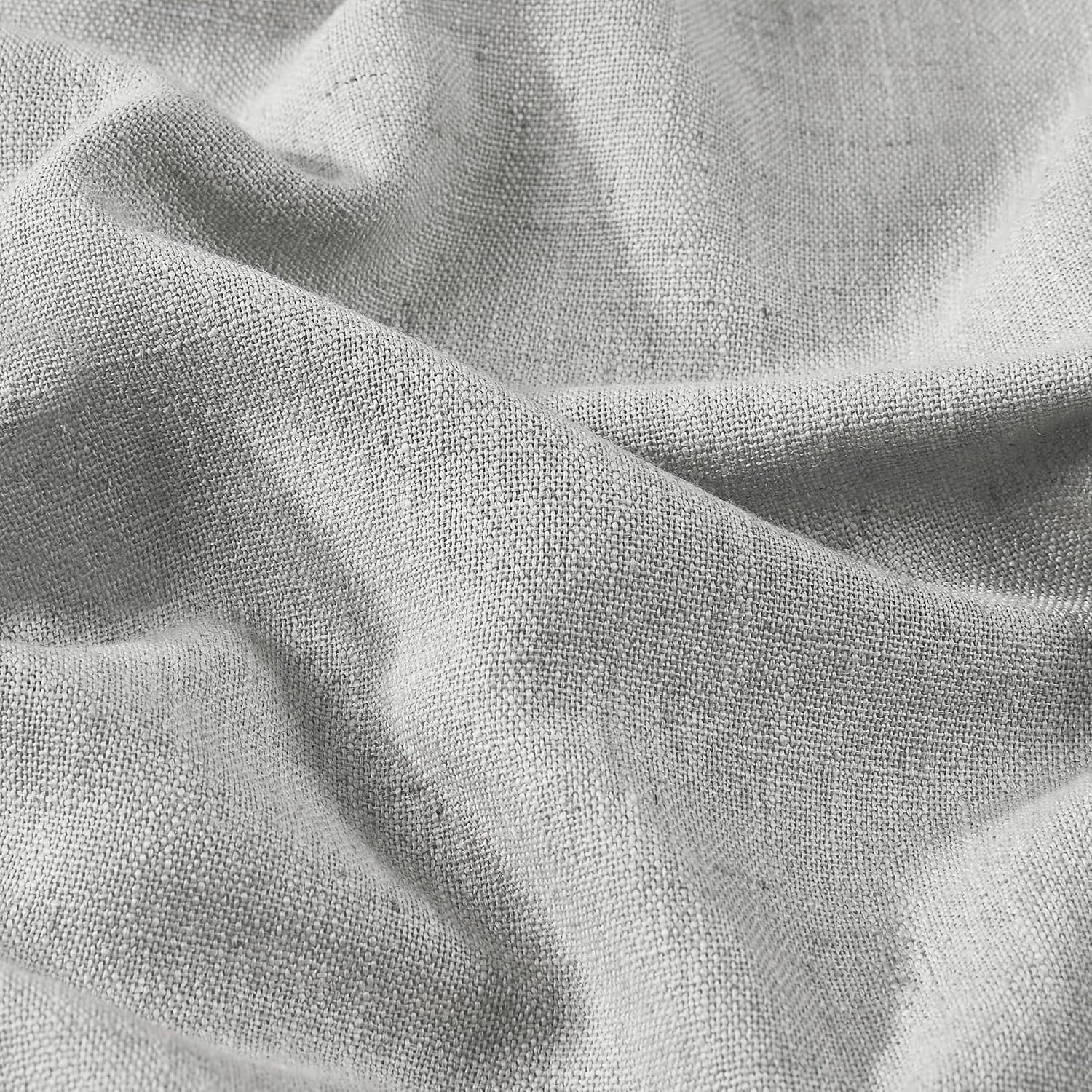 Light Gray Pinch Pleated Full Blackout Curtains Linen Blended Room Darkening Cur