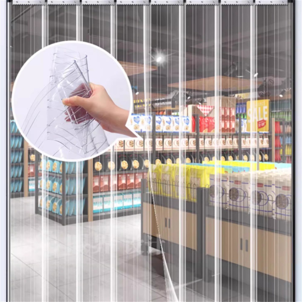 Plastic Vinyl Strip Door Curtain Clear Ribbed PVC Curtain Bulk Roll