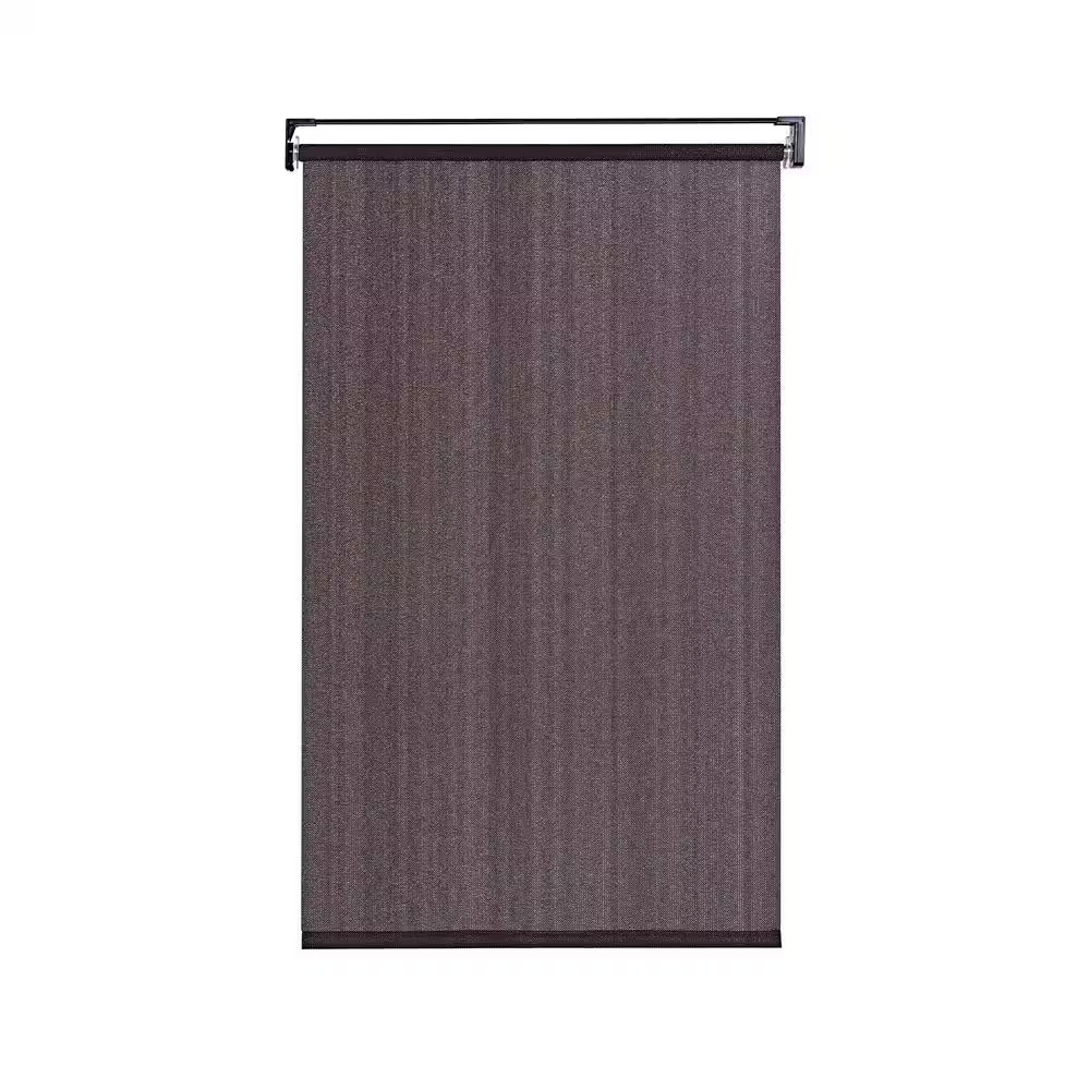 Deep Brown Cordless PVC Solar Exterior Roller Shade 48 In. W X 66 In. L