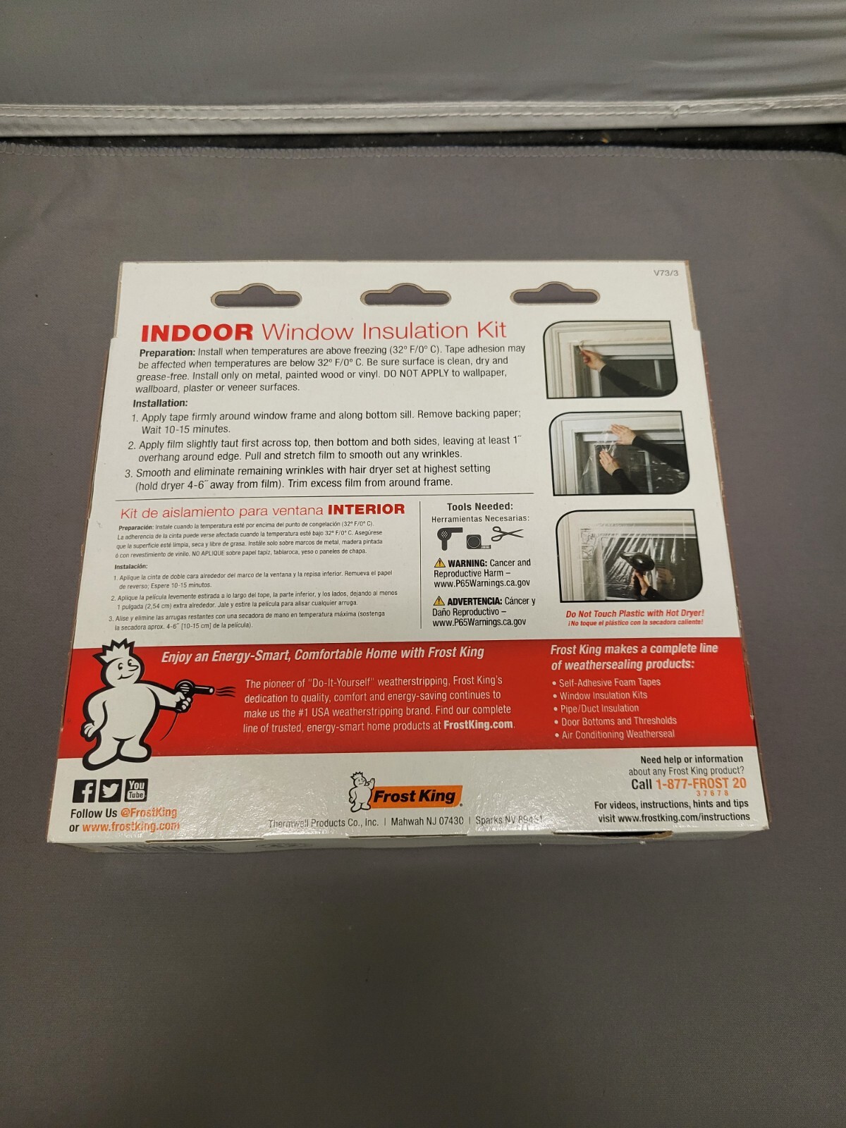Frost King Window Winterizing Insulation Shrink Kit – 42in x 62in