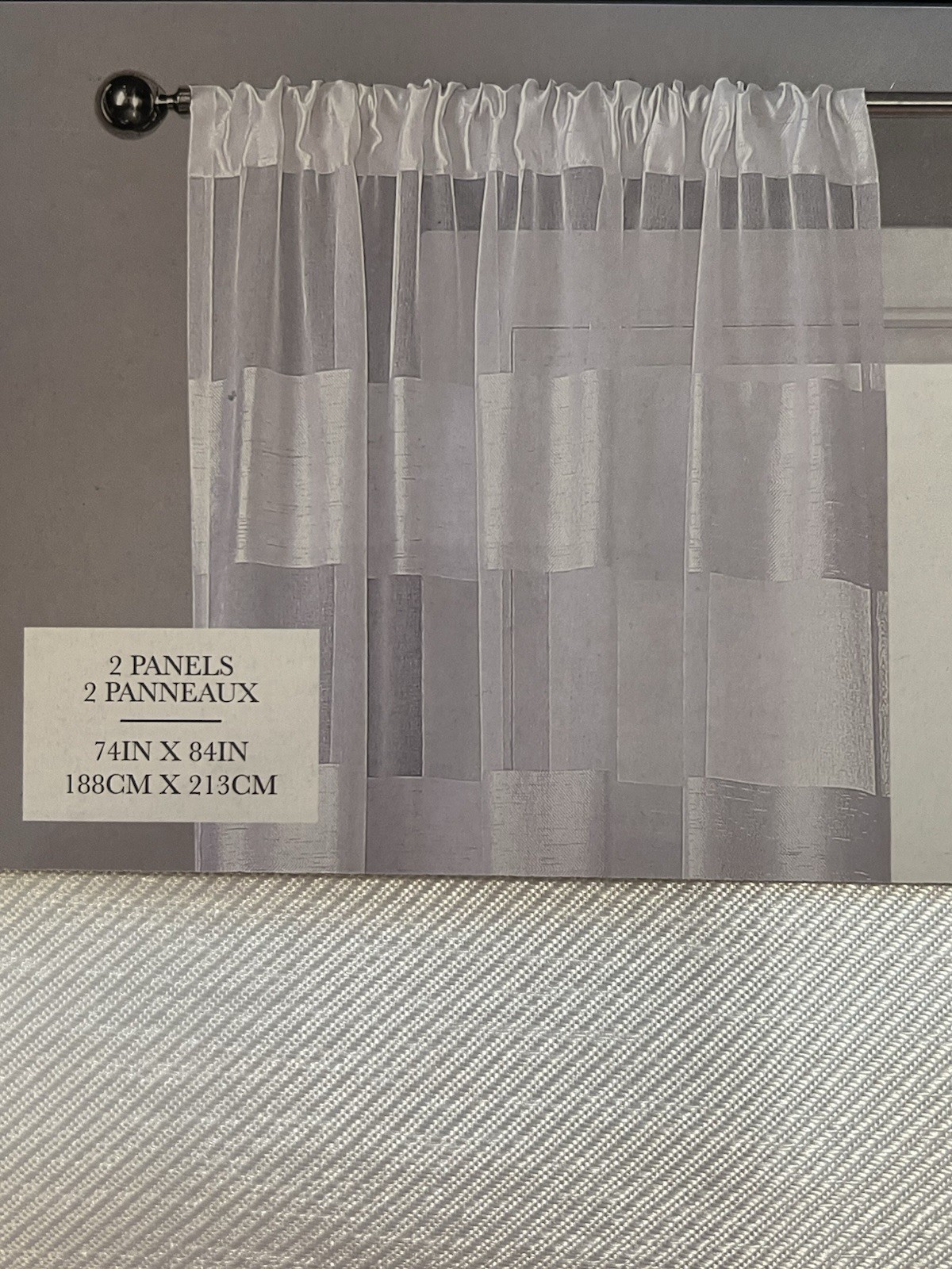 Capricia Home Maison – 74”x 84” Pole Top Window Light Filtering 2 Panel Curtains