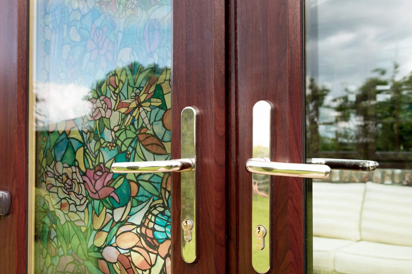 Window Film Stained Glass Self Adhesive Privacy Light Filter Cabinet Shower Door