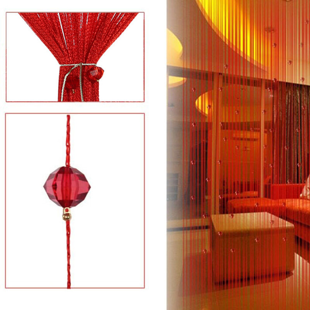 String Tassel Curtain Crystal Beads Door Window Panel Room Divider Beaded Panel