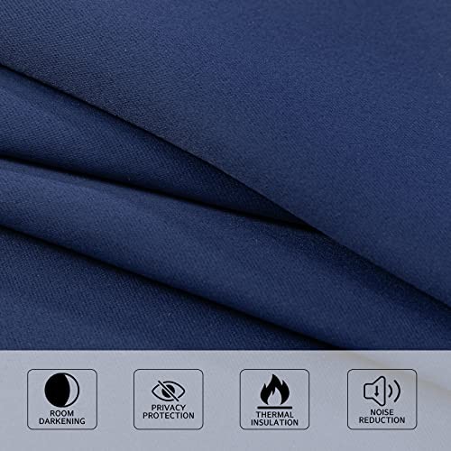 Blue Curtains 84 Inch Long Blackout Curtain for 52″W x 84″L (Pack of 1) Navy