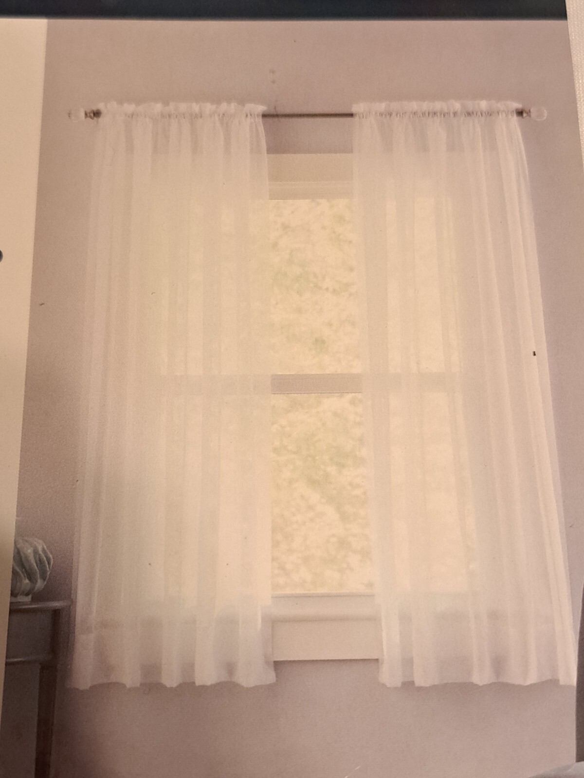 Style Selections Rod Pocket Curtain Panel #111945 Sheer White New 59″ X 63″