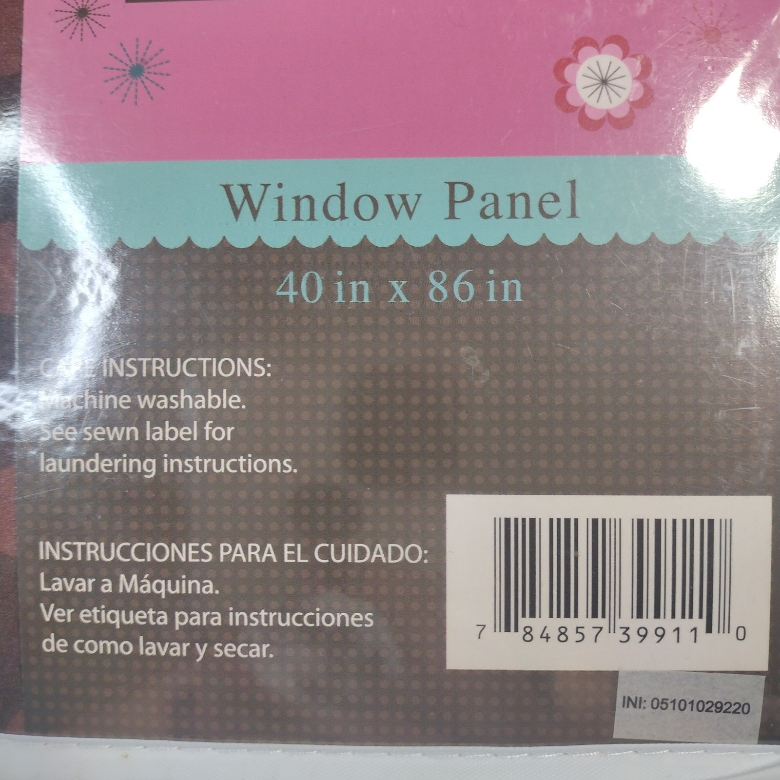Window Panel 40″x86″ Owls Tab Top Flowers Brown Green Pink Curtain Girls Room