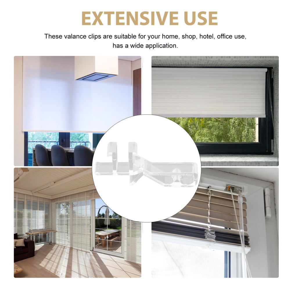 20Pcs Blind Clips Transparent Rectangular For Home Office Use