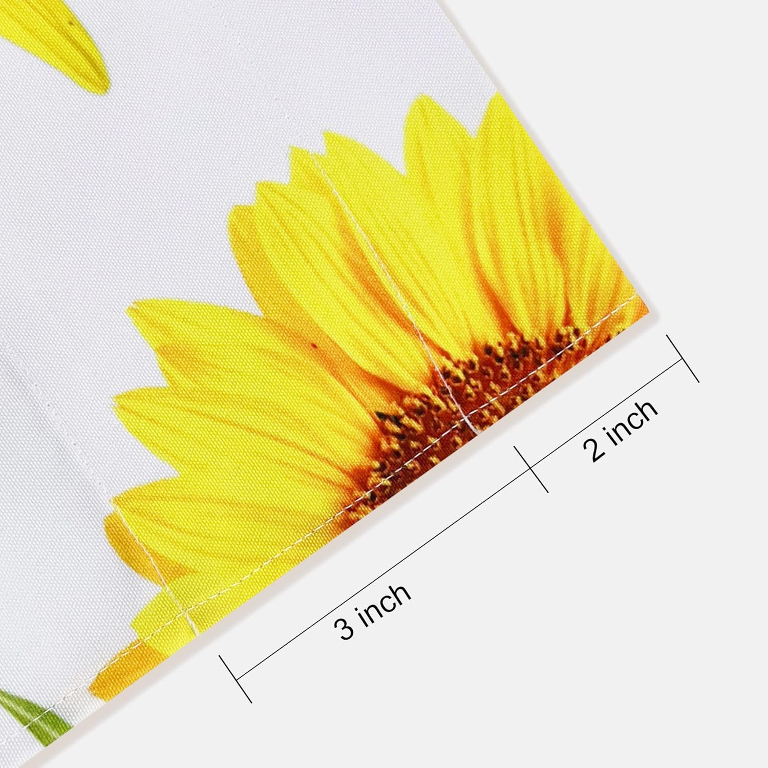 Yellow Sunflowers Kitchen Valances for Windows Farmhouse Valance Rod Pocket 52″x