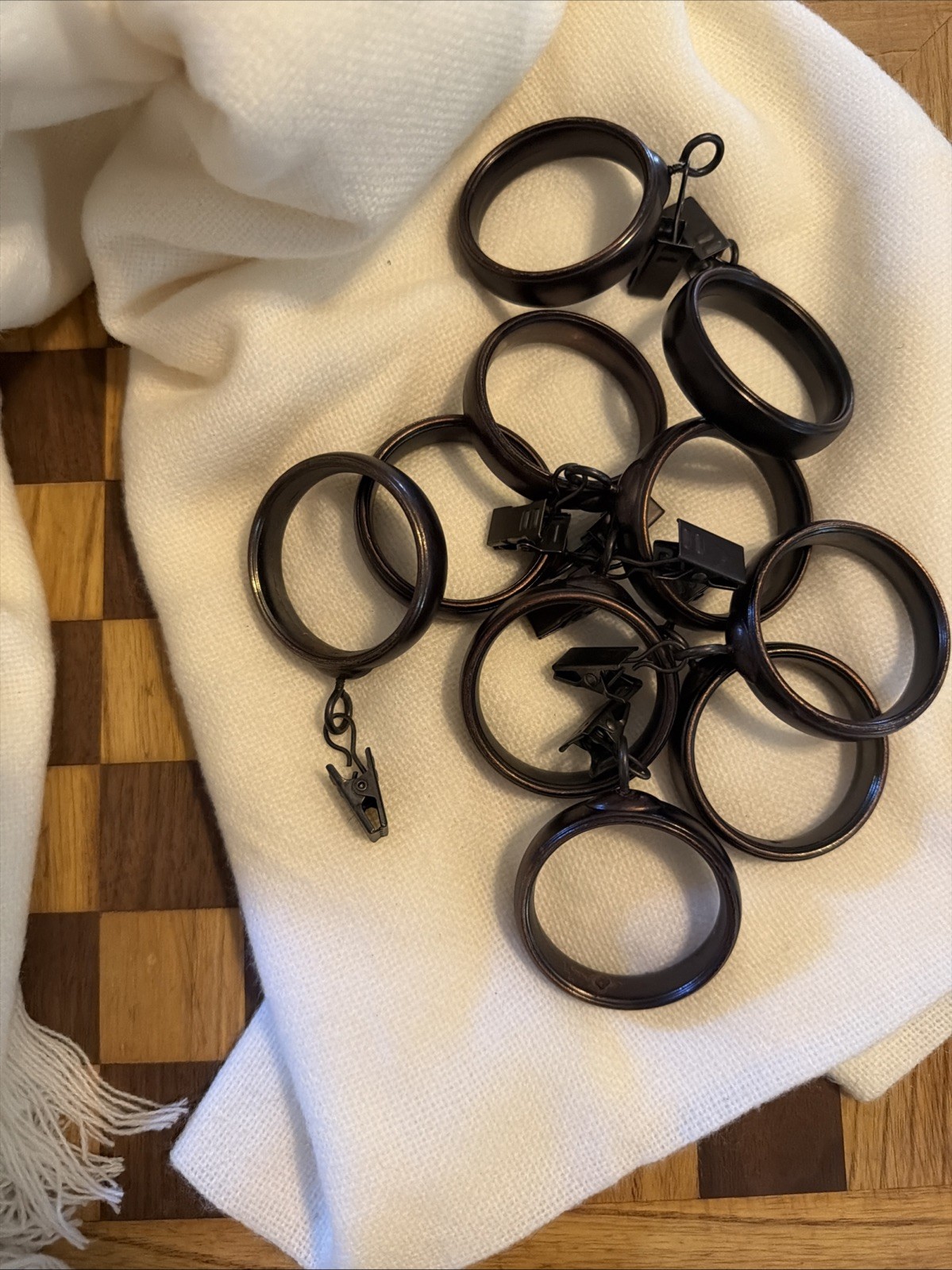 Set Of 10 Drapery Clip Rings 2” Heavy Duty Dark Bronze – Polished And Gorgeous