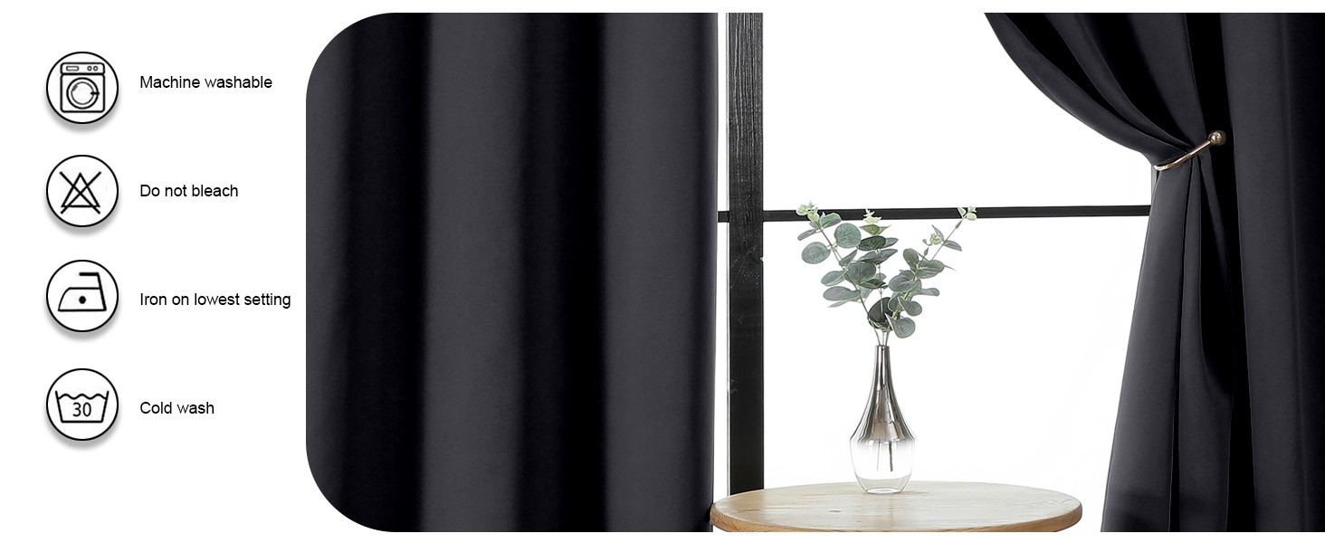 Ava Blackout Extra Long 10ft Curtains for Patio 120 Inches Long 2 Panels Set,