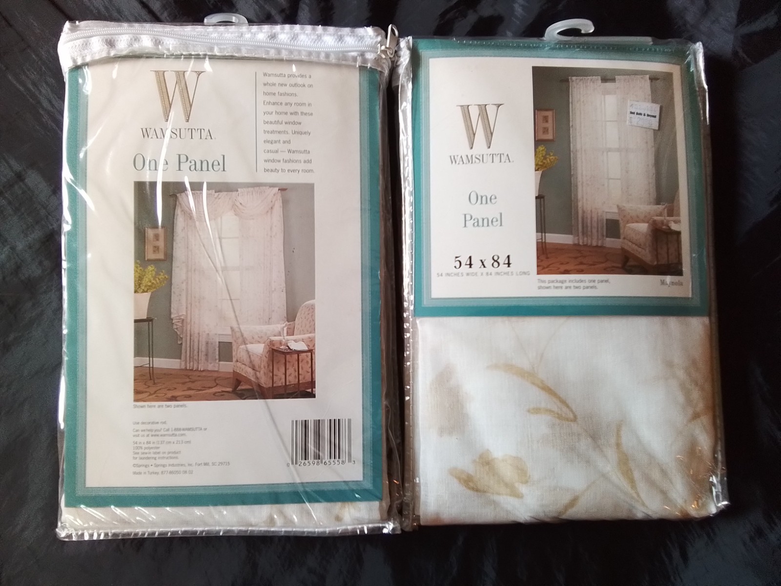 2 WAMSUTTA MAYNOLA 54″ × 84″ SHEER PANELS VTG NEW TURKISH $29.99 PRICE TAG EACH