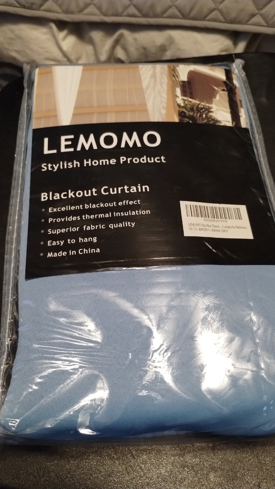 Deconovo Blackout Curtain Panels, Sky Blue Thermal *NEW* 2 Panels Of 87″ X 37″