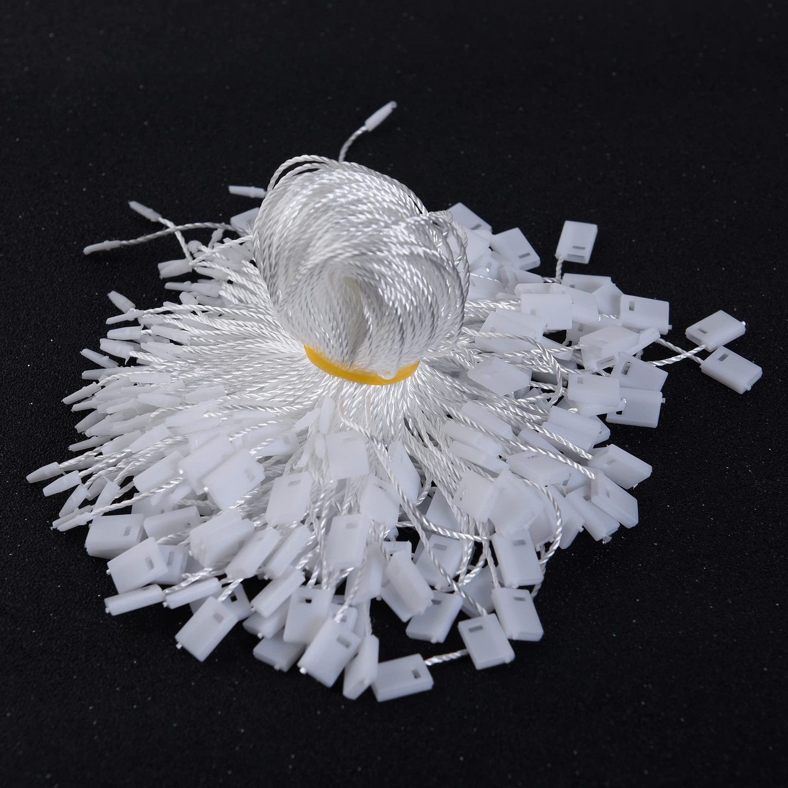3000Pcs Hang Tag String, 7 Inch White Nylon Snap Lock Pin Loop Plastic Tag Fa…