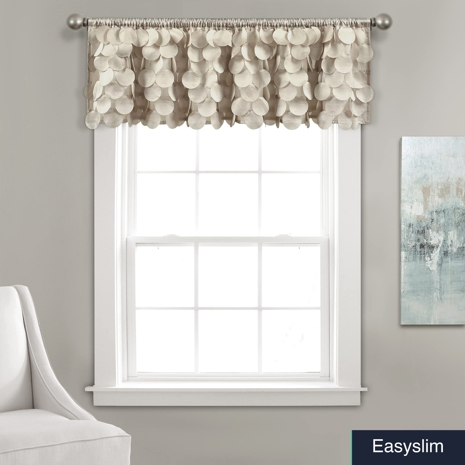 Wheat Geometric Valance Curtain 70 x 14 Inches Light Filtering Textured