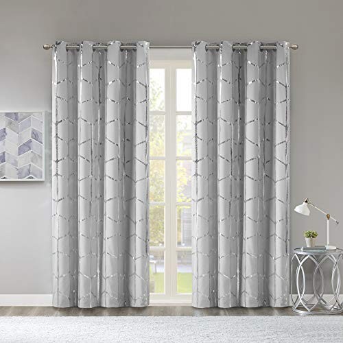 Blackout Window Curtain, Light Blocking 50″W x 84″L (Pack of 1) Grey/Silver