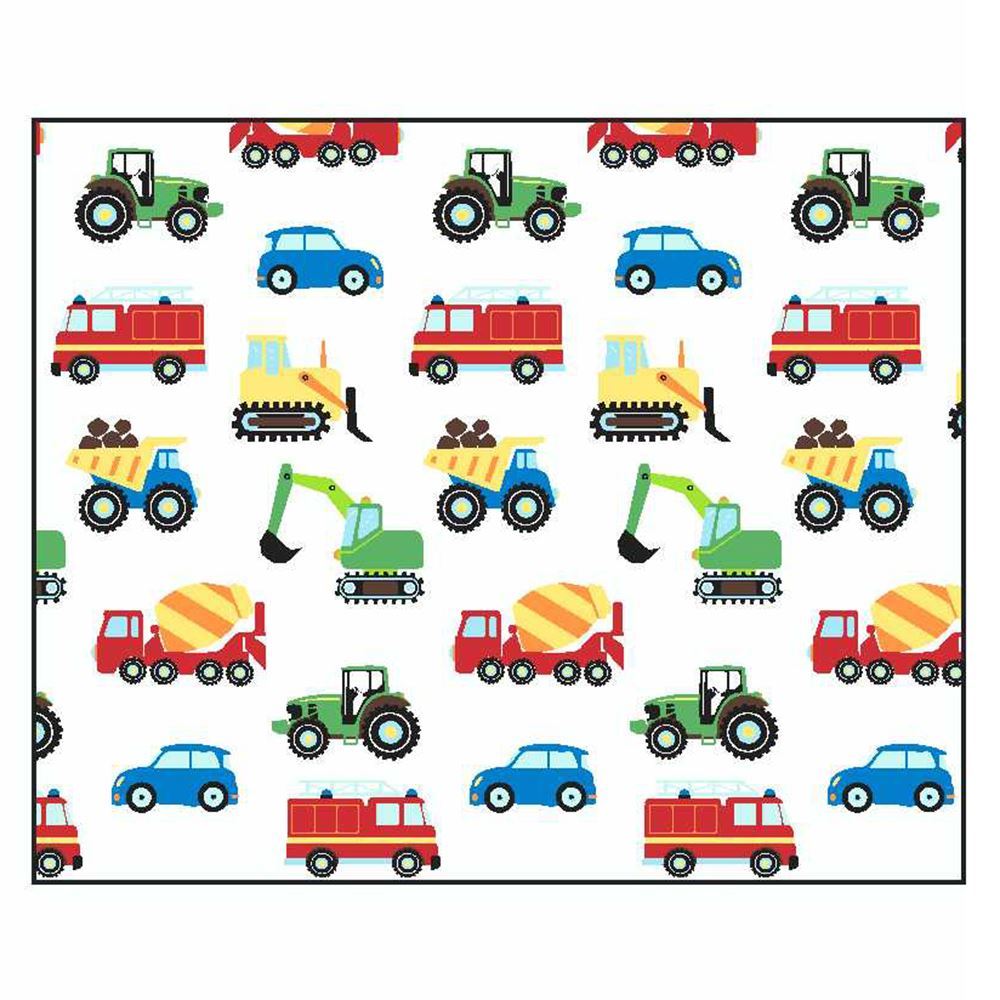 TRUCKS & TRANSPORT LINED CURTAINS CHILDRENS BEDROOM 66″ x 54″ (168cm x 137cm)