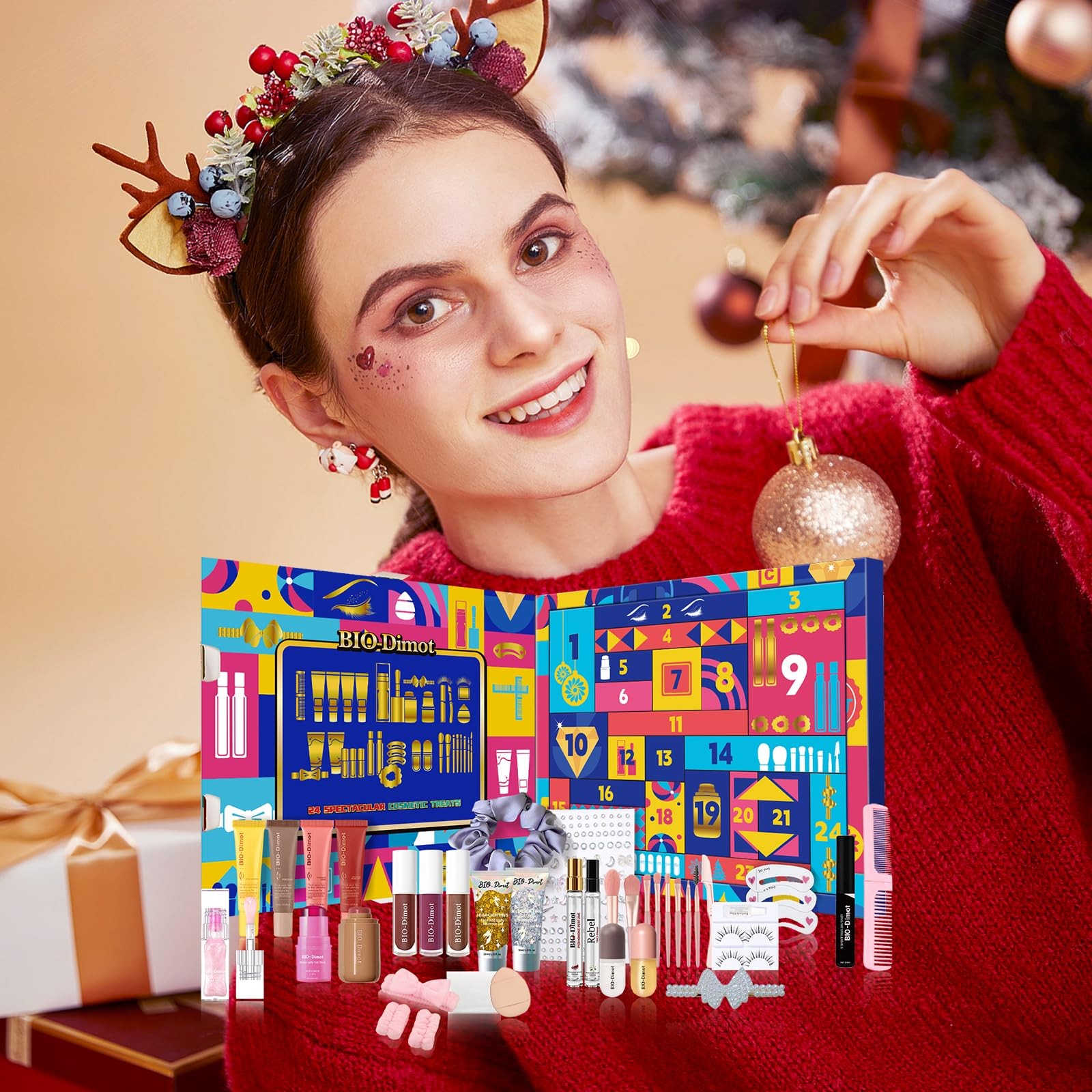Makeup Advent Calendar 2025-24 Days Christmas Makeup Gift Set for Adult Women…