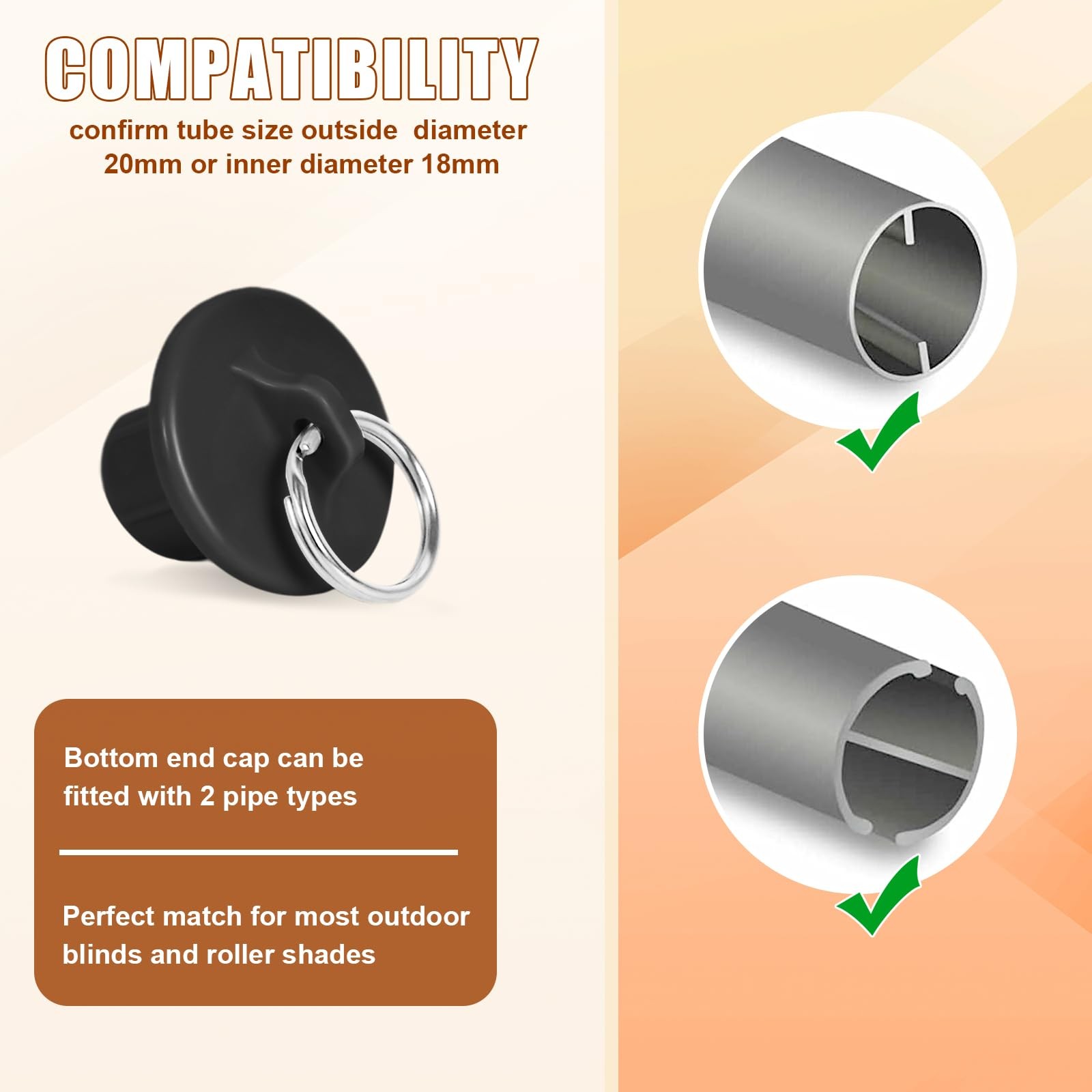 Seprochoo Coolaroo Replacement Parts Roller Shade Hardware One Size, Black
