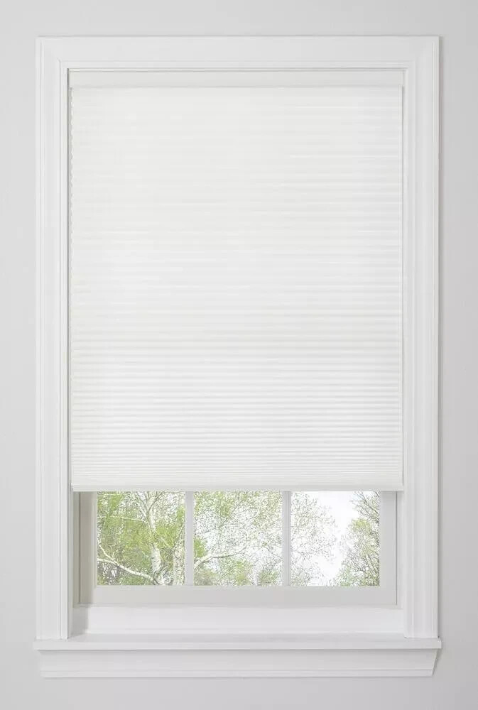 30″x48″ White Window Light Filtering Cordless Cellular Shade Decorative Headrail
