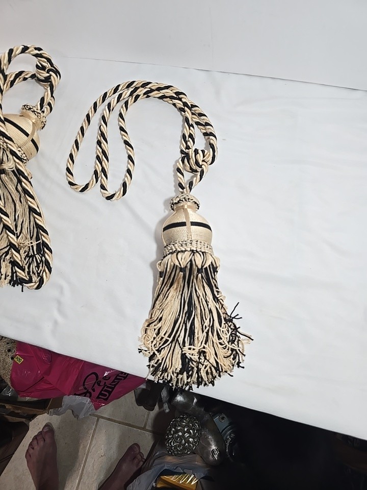 Fancy Large Curtain Tie Back Tassels Gold/Black Color