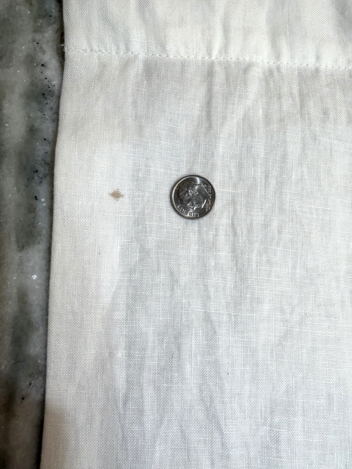 Pottery Barn 100% Belgian Flax Linen Curtain 50x 108 Pole top WHITE READ