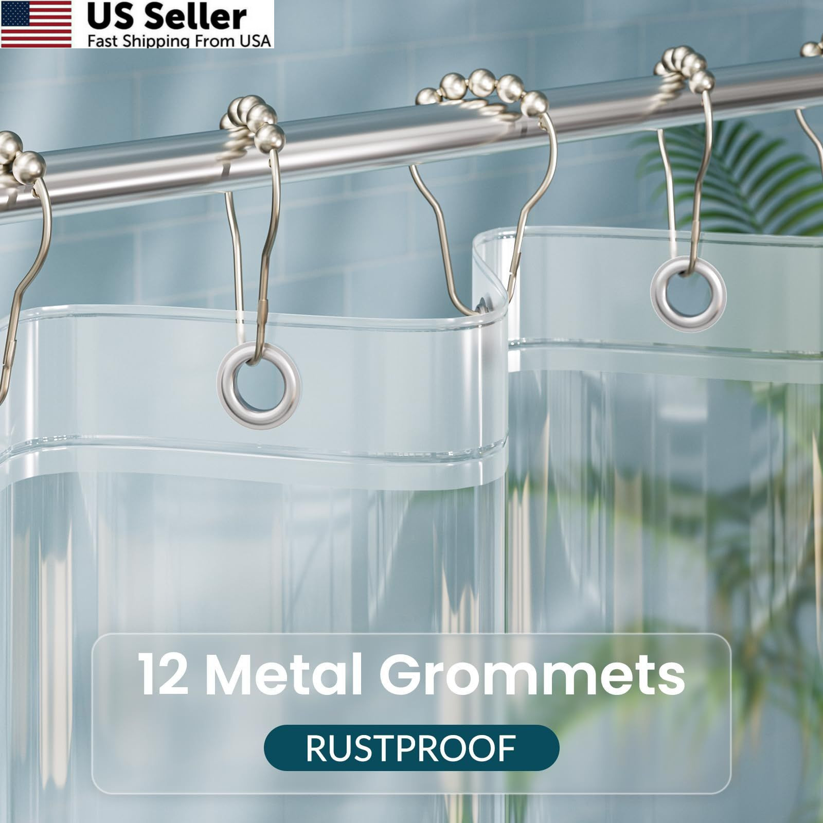 Titanker Extra Long Shower Curtain Liner 72×84 Clear PEVA Waterproof Bath