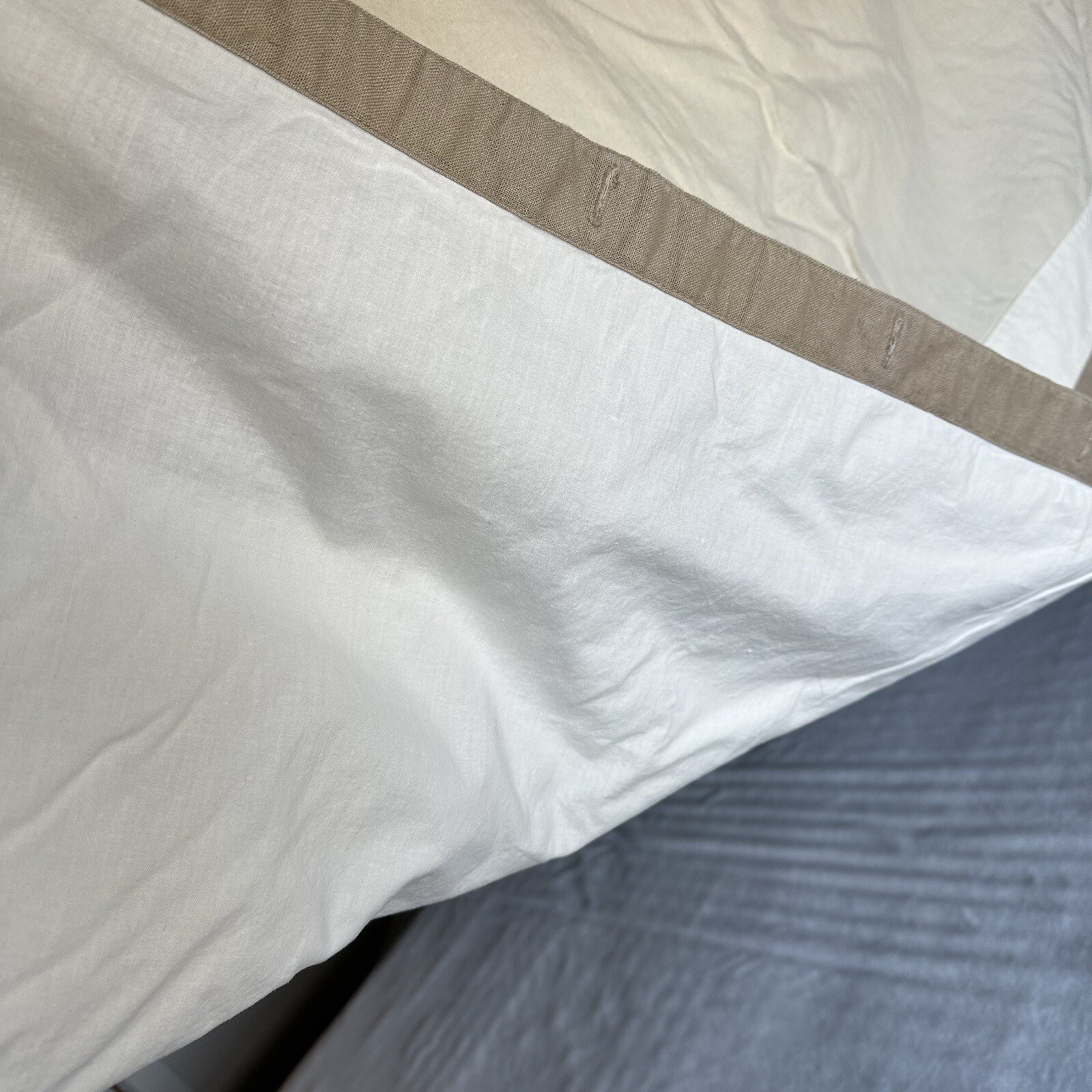 Fieldcrest Classic Curtain, Beige/white, Linen/cotton Blend 66×70