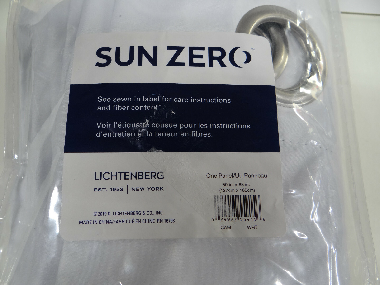 Sun Zero Duran Insulated 100% Blackout Grommet Curtain Panel 50″ x 63 White