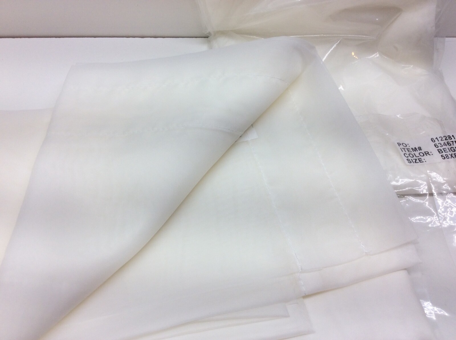 2 – Beige Voile Curtain Draper 58″ x 84″ Rod Pocket