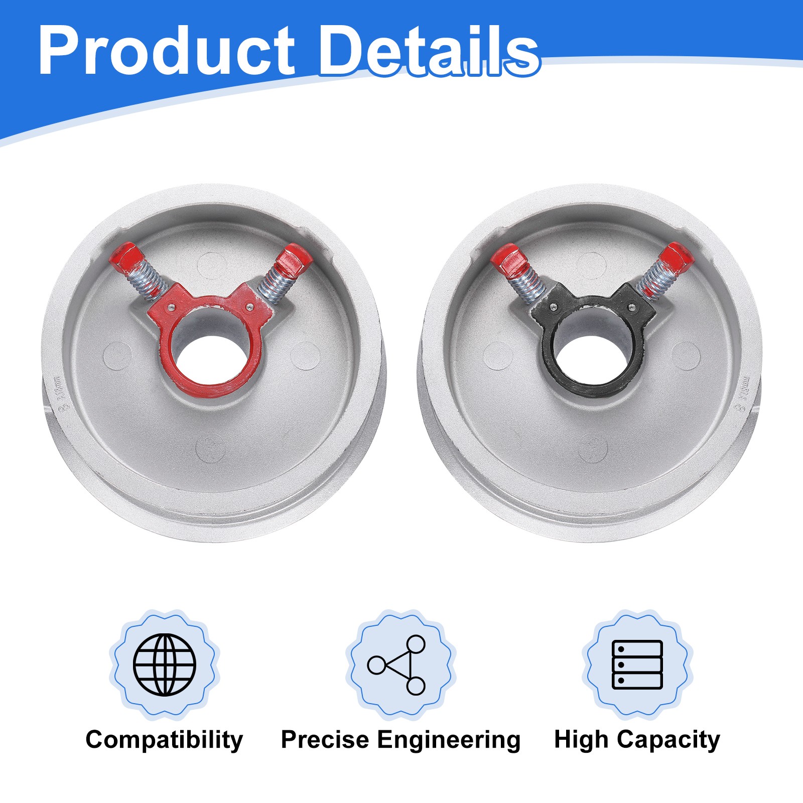Garage Door Cable Drum Zinc Alloy Overhead Garage Door Part Up to 8 Ft Silver