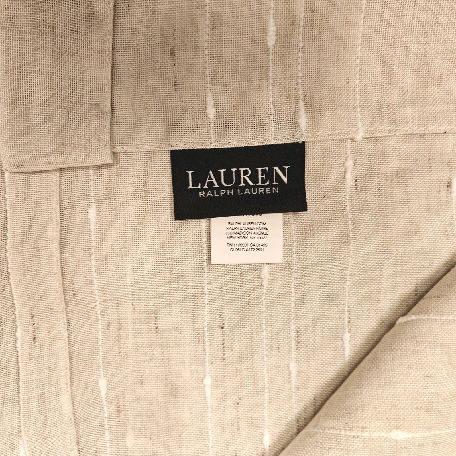 New Ralph Lauren Window Curtains 2 Panels Natural 54 x 96 Linen Back Tab Pocket