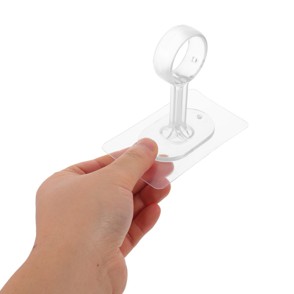 6Pcs Reusable ABS Ceiling Mounted Curtain Rod Brackets Transparent No Drilling