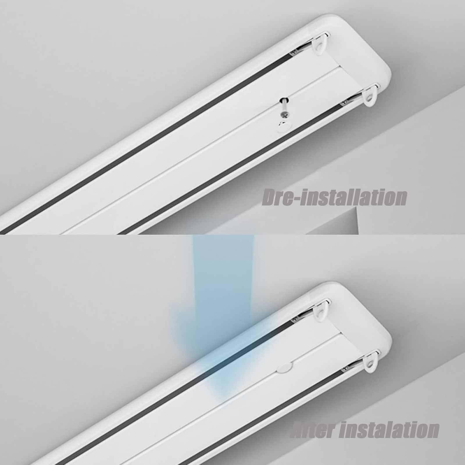 HLHHDFC Double Track Curtain Rail Ceiling Mounted, Silent Heavy 3.3 ft, White
