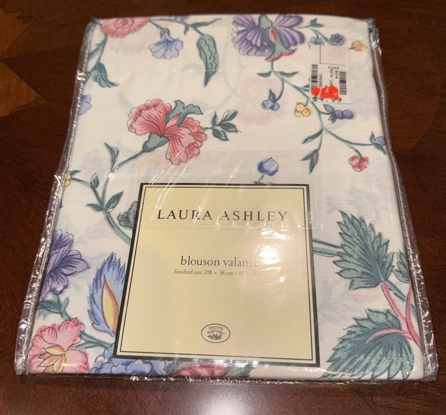 Laura Ashley Floral Blouson Valance 86×15” Cotton Blend NEW Chinese Silk Vtg Y2K
