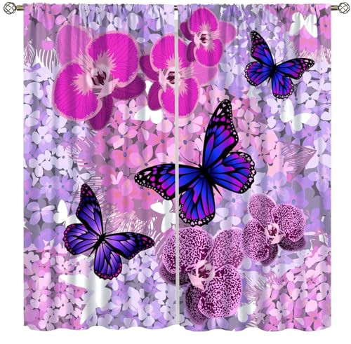 Butterfly Decor Curtains for Girls Boy Home Decor, Romantic Fantasy