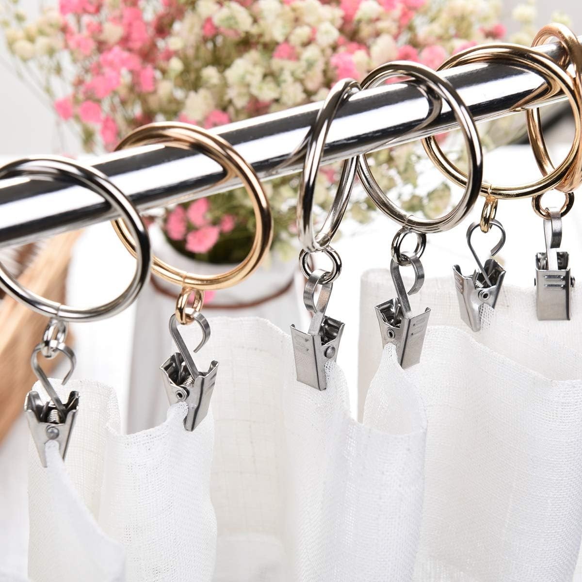 Multi-Purpose Heavy Duty Curtain Clips – 100 Pack Stainless Steel Hanging Hooks