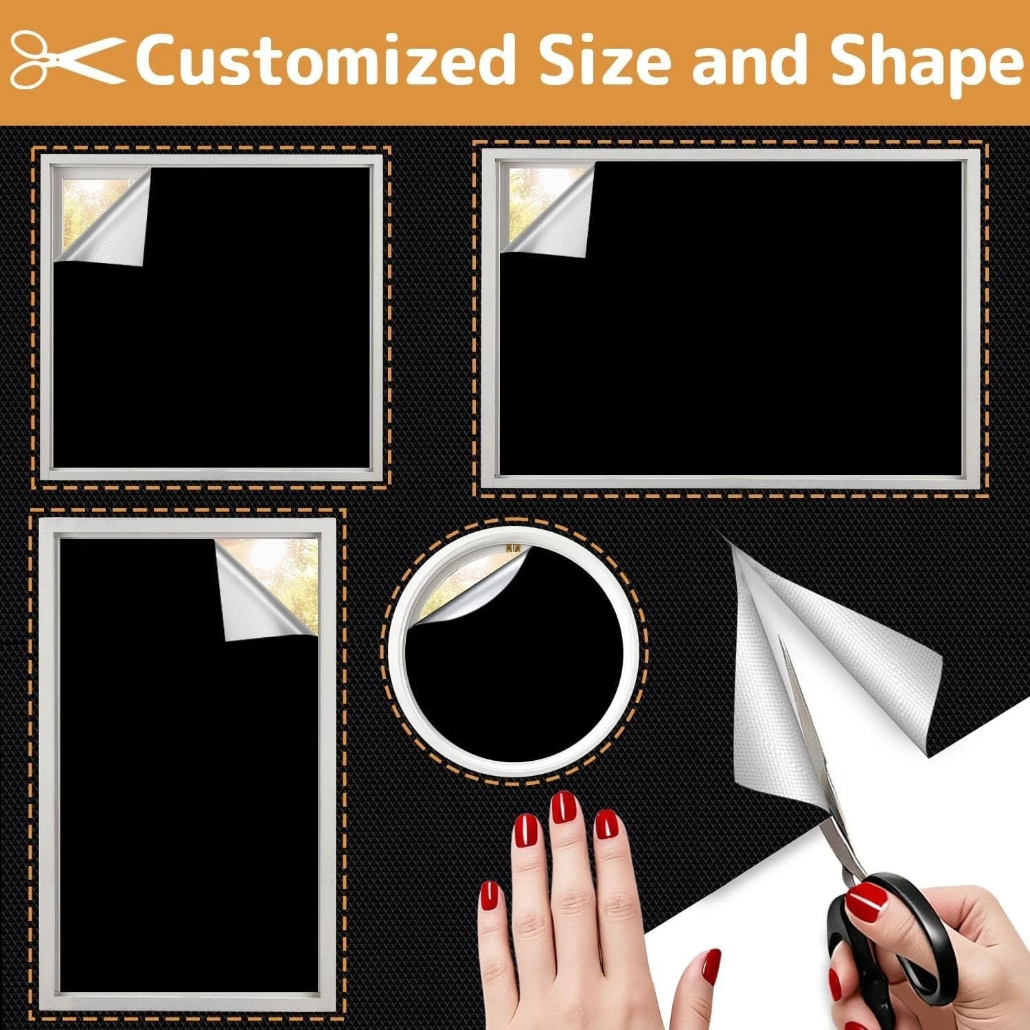 100% Blackout Curtains Portable No Drill Window Cover 57×118 Cuttable Shade NEW