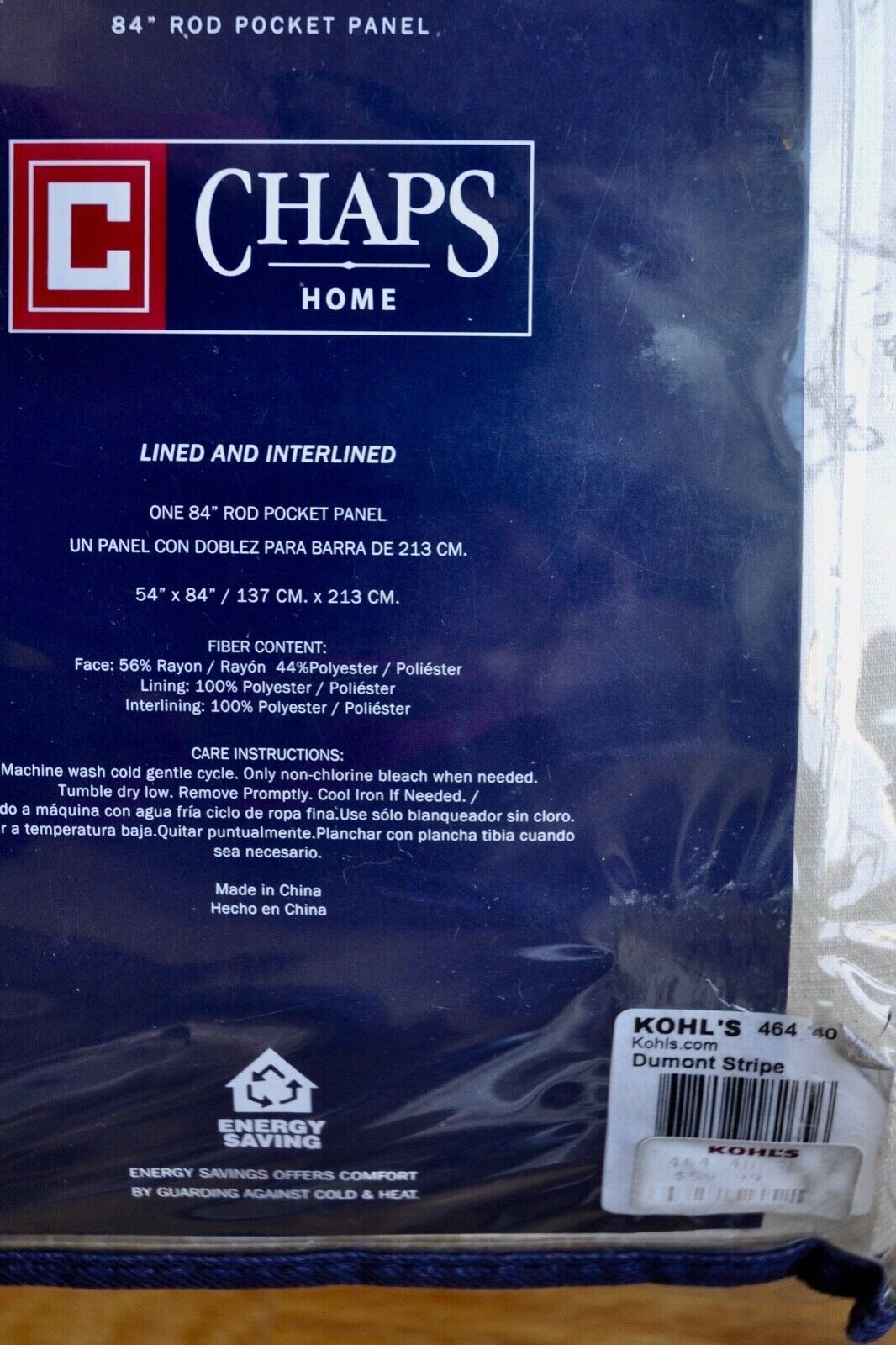Two “Chaps” Rod Pocket Panels cream stripe Panels 54” W X 84” L Drapes Curtains