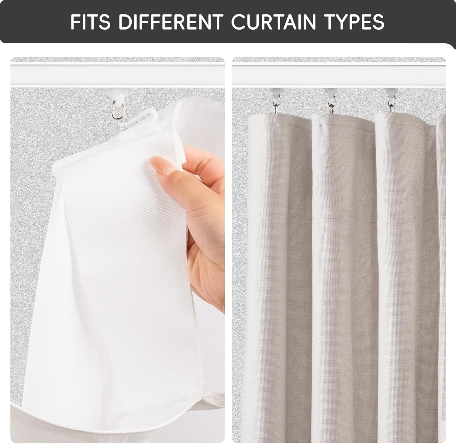 Adjustable Ceiling Curtain Track Set, 9Ft-12Ft, Room Divider, White
