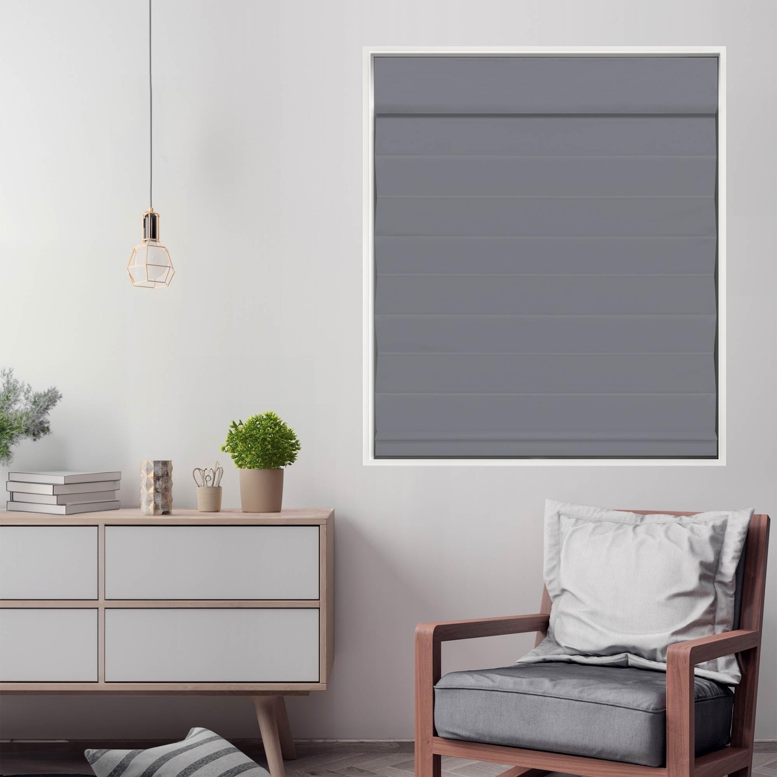 Dez Furnishings Cordless Blackout Roman Cellular Shade 20W X 72H Gray
