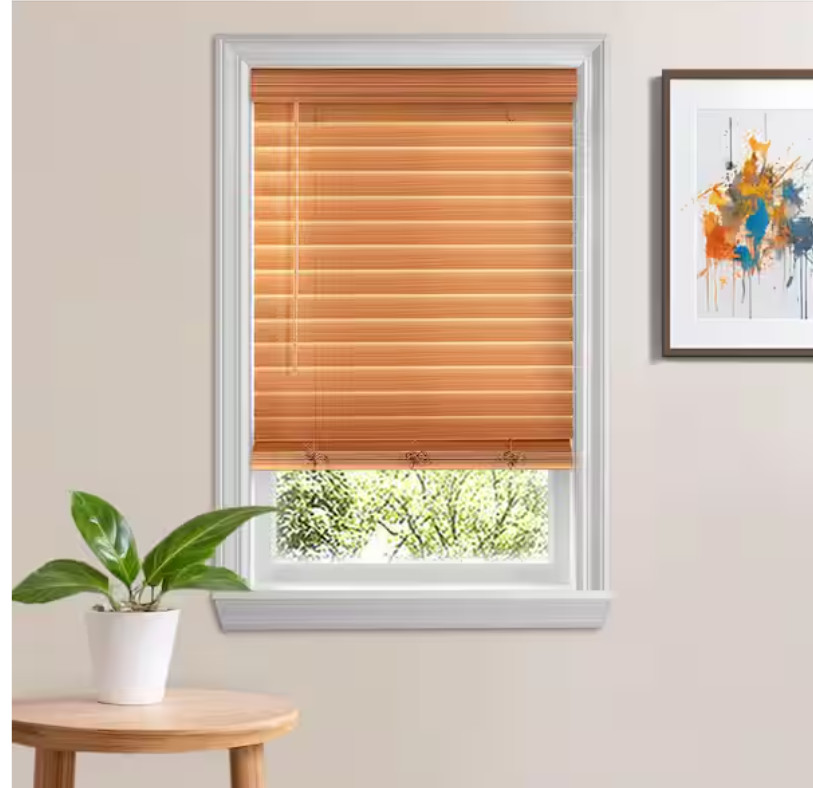 Home Decorators 23″x48″ Chestnut Cordless Premium Faux Wood Blinds