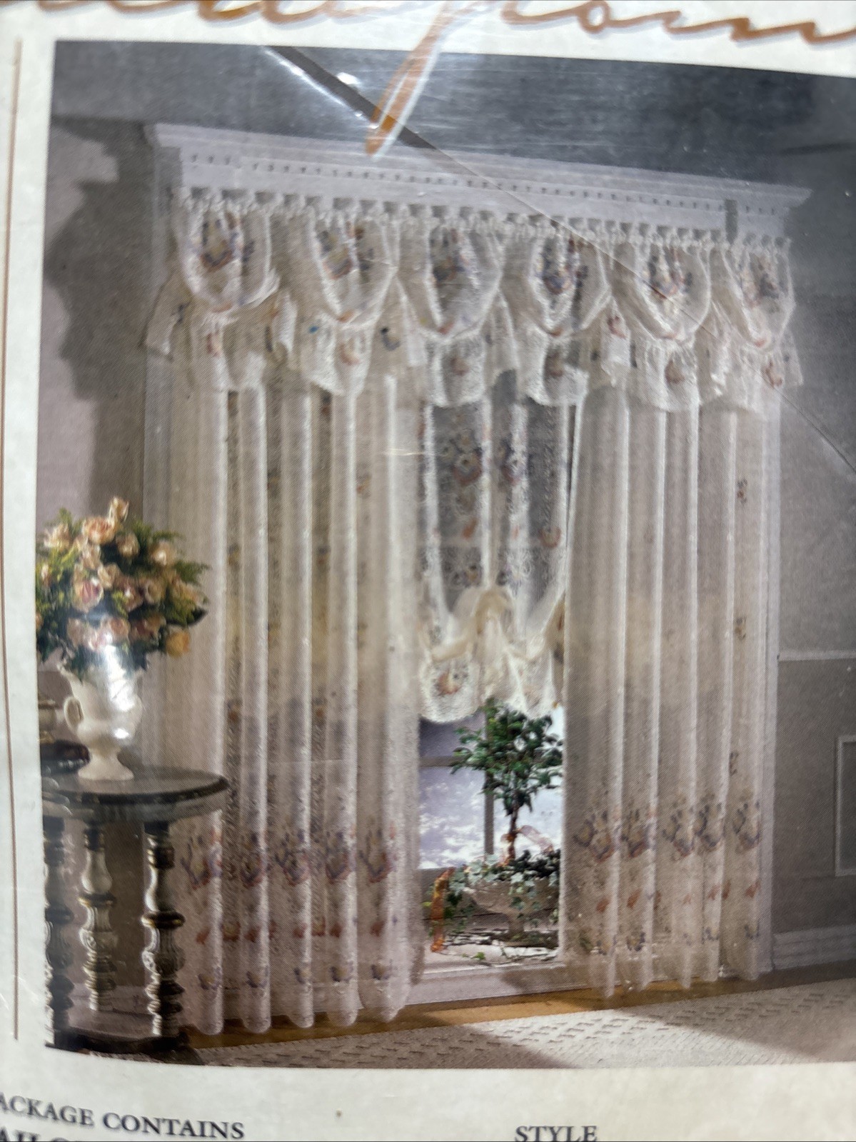 PAIR Sears Window Viewpoints Tailored Curtain Panel Lily 54×84 Kristen Floral