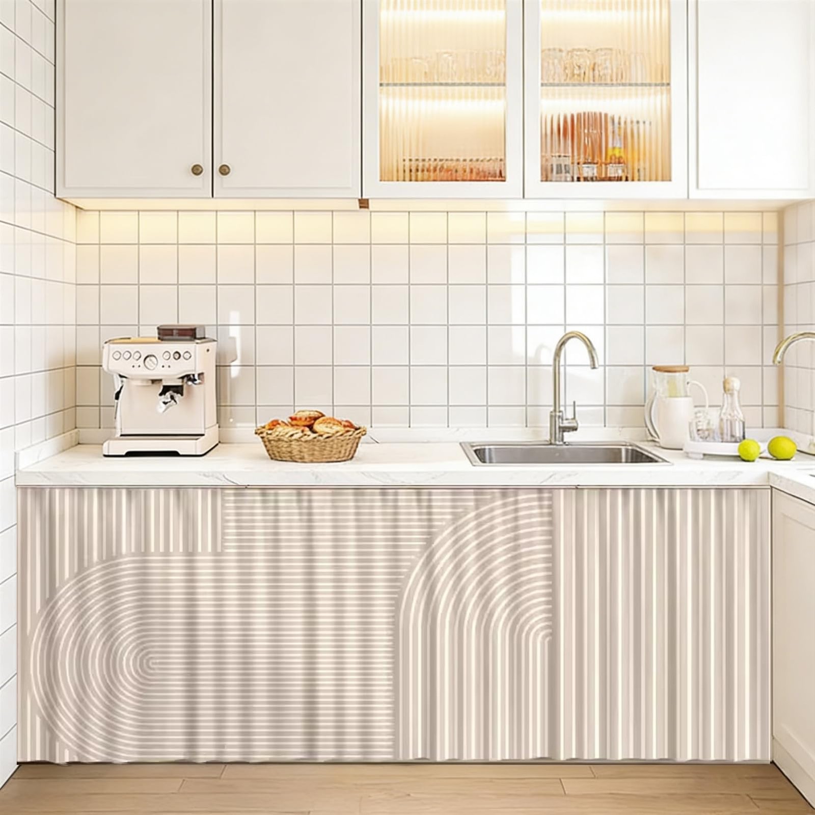 Short Cabinet Curtains for Kitchen, Privacy Closet Curtain Dust-Proof Under S…